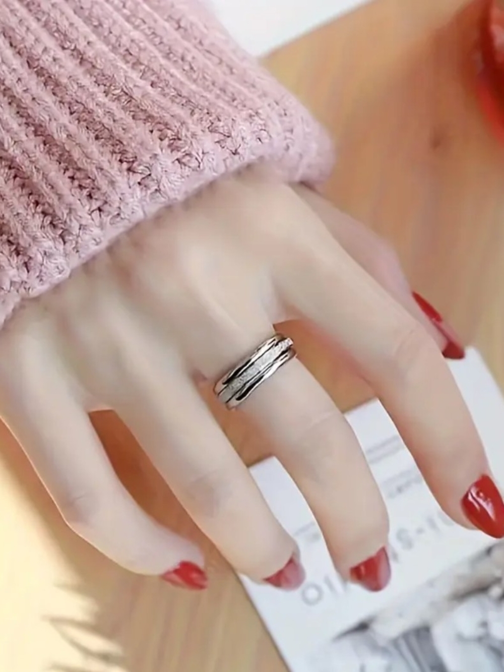 18 KT Gold Over Titanium Stackable Rings - Picture 2 of 3